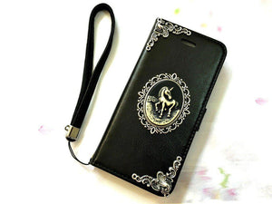 Unicorn handmade phone leather wallet case for Apple / Samsung MN0064-icasecollections