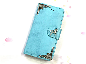 Unicorn phone leather wallet stand removable case cover for Apple / Samsung MN0627-icasecollections
