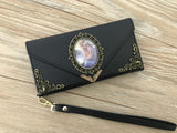 Vintage victorian mermaid phone leather wallet case, handmade phone wallet cover for Apple / Samsung DC005-icasecollections